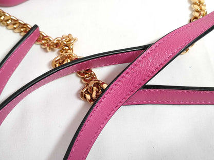 VERSACE Medusa Leather Shoulder Bag in Red