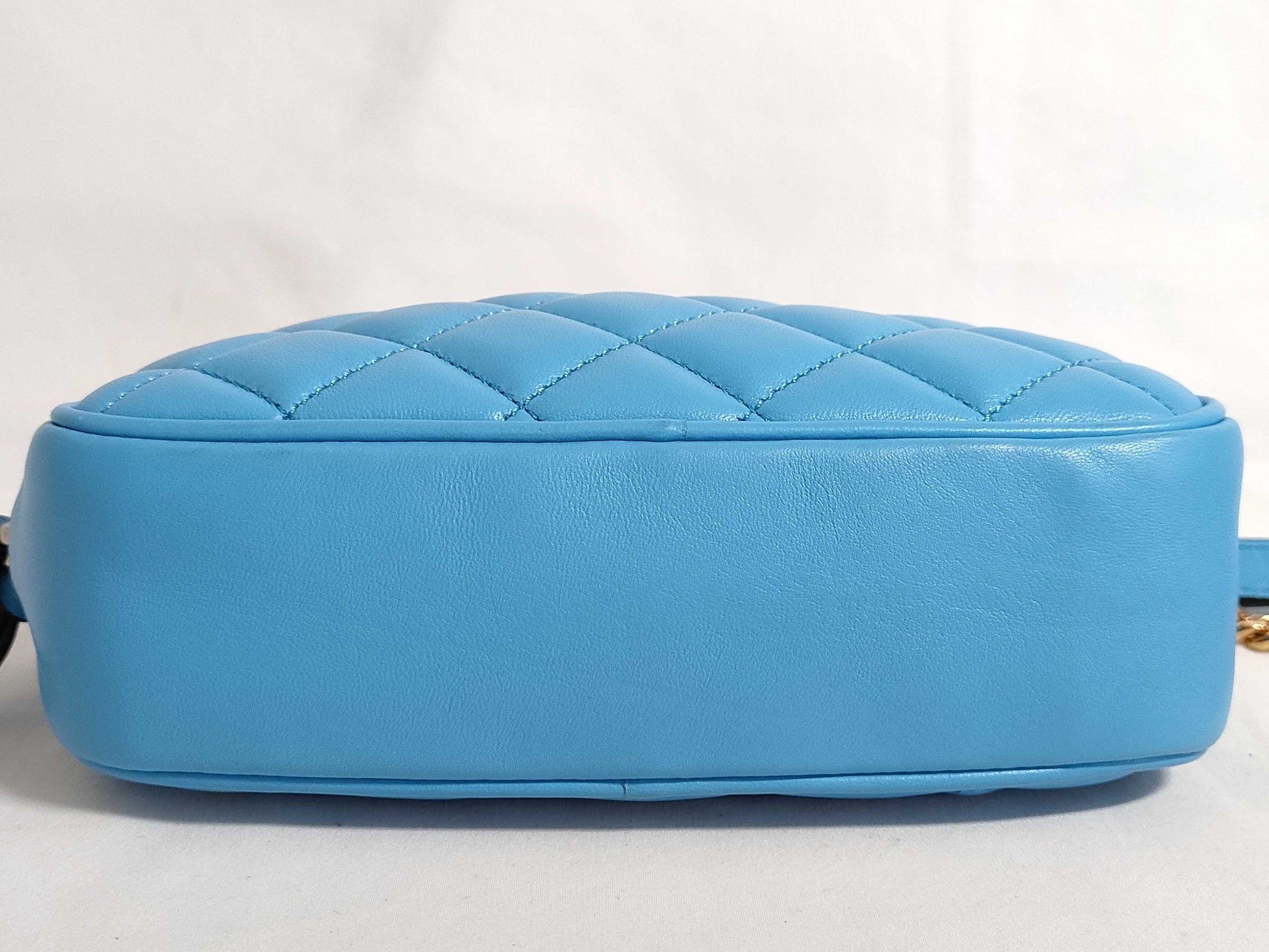 VERSACE Medusa Leather Shoulder Bag, Blue