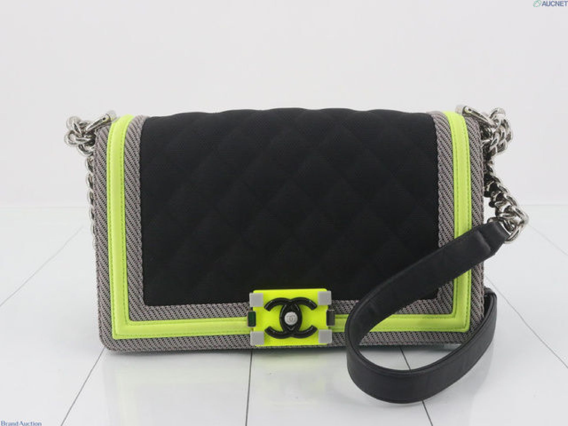 CHANEL Medium Fluo Boy Bag - Black Shoulder Bag