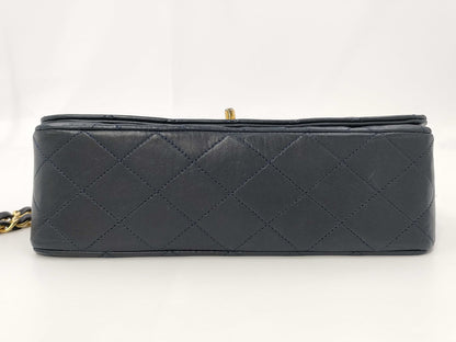 CHANEL Lambskin Matelasse 22 Shoulder Bag with Full Flap, S-Chain, GD Hardware, Navy Blue, Seal, Card Included, 0383095