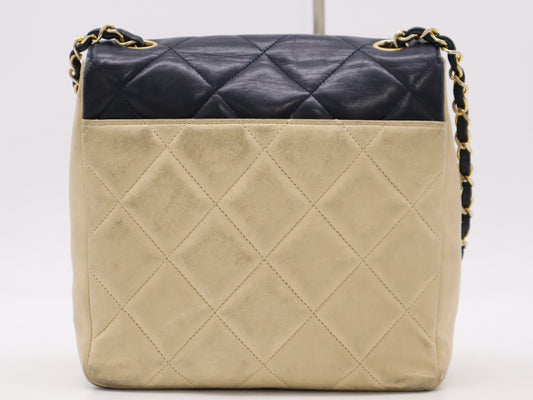 CHANEL Matelasse 22 S Flap S Chain Turn Lock GD Hardware Beige Lambskin Seal Shoulder Bag 0696009