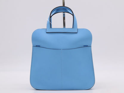 HERMES Swift Arzan Mini Blue Zephyr 2-Way Shoulder Bag with C Stamp, Shoulder Strap, Dust Bag, and Box