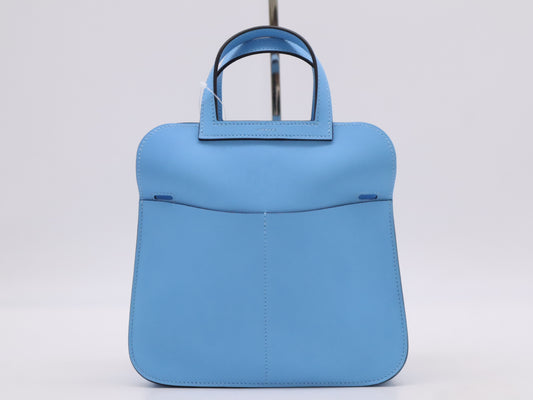 HERMES Swift Arzan Mini Blue Zephyr 2-Way Shoulder Bag with C Stamp, Shoulder Strap, Dust Bag, and Box