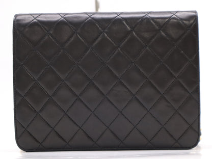 CHANEL Lambskin Matelasse 22 Shoulder Bag, Small Flap, Small Chain, Push Lock, Grand Design Hardware, Black Seal, 4014386