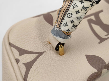 LOUIS VUITTON M45599 Monogram Empreinte Vanity PM Handbag with RFID Ready Scarf, Strap, Cloche, Padlock, Two Keys, and Dust Bag