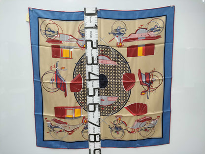 HERMES Silk Carré 90 LA PERRIERE Scarf with Box