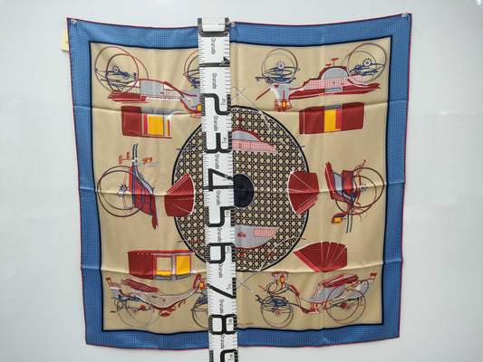 HERMES Silk Carré 90 LA PERRIERE Scarf with Box