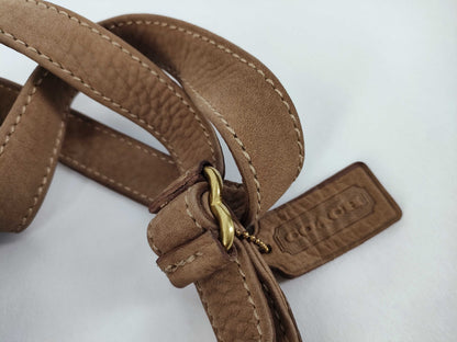 COACH Drawstring Shoulder Bag, Brown Suede, 4931 Shoulder Bag
