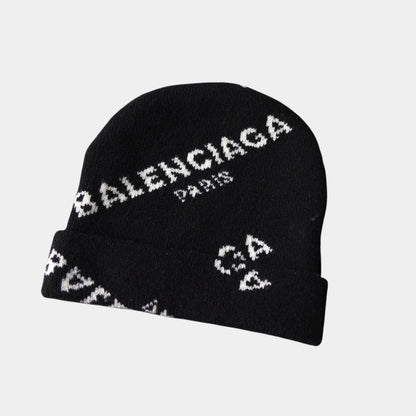 BALENCIAGA BALENCIAGA Logo Knit Beanie Black Other Accessories