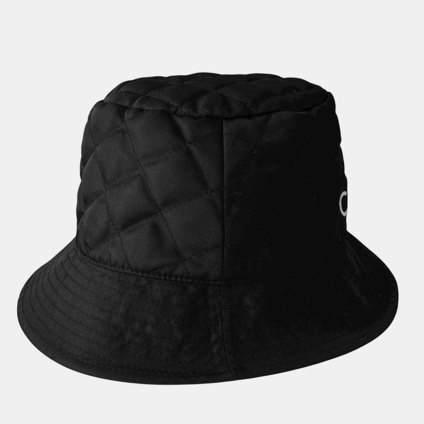 CELINE Logo Quilted Nylon Bucket Hat, Black, Size L, Other Accessories