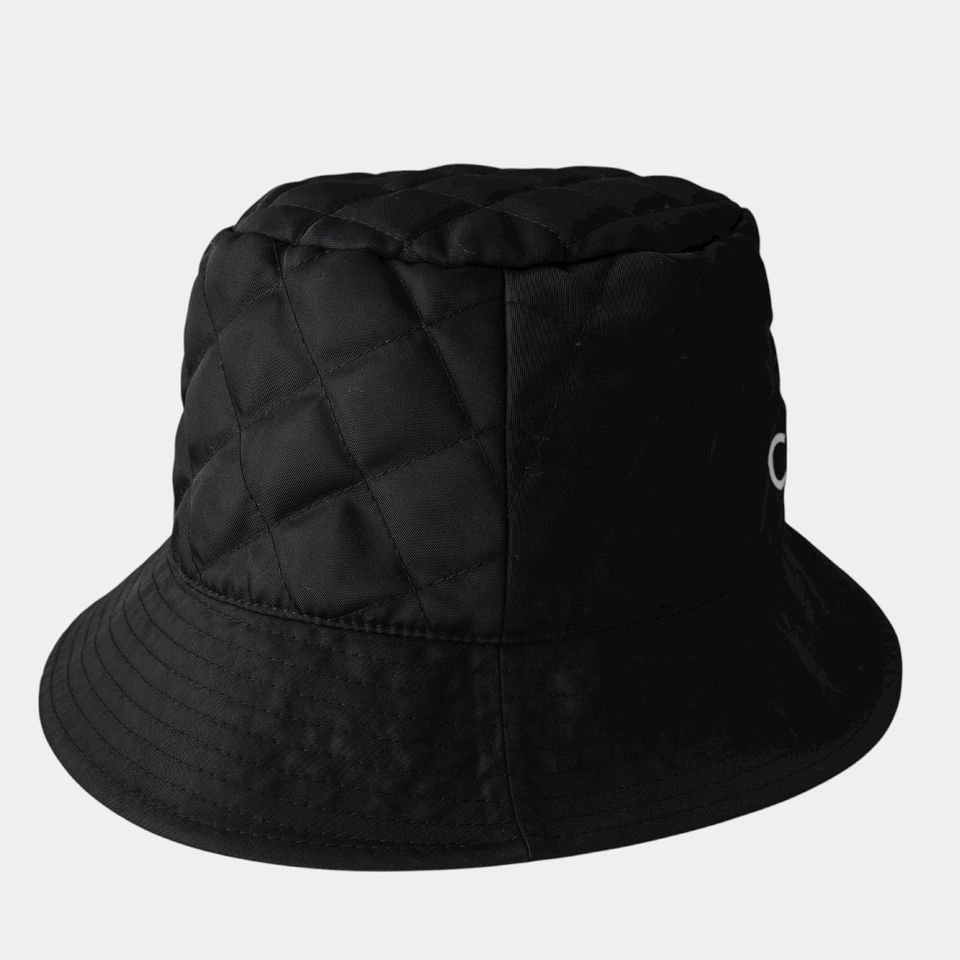 CELINE Logo Quilted Nylon Bucket Hat, Black, Size L, Other Accessories