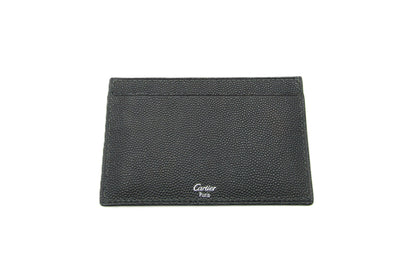 Cartier Card Holder, Black Leather, Card Case, Pass Case, Business Card Case
