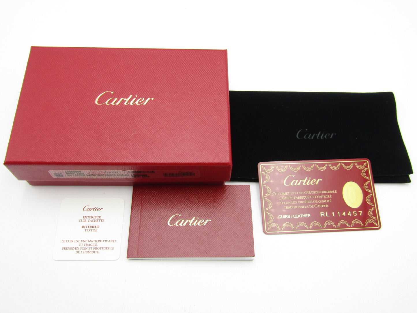 Cartier Card Holder, Black Leather, Card Case, Pass Case, Business Card Case