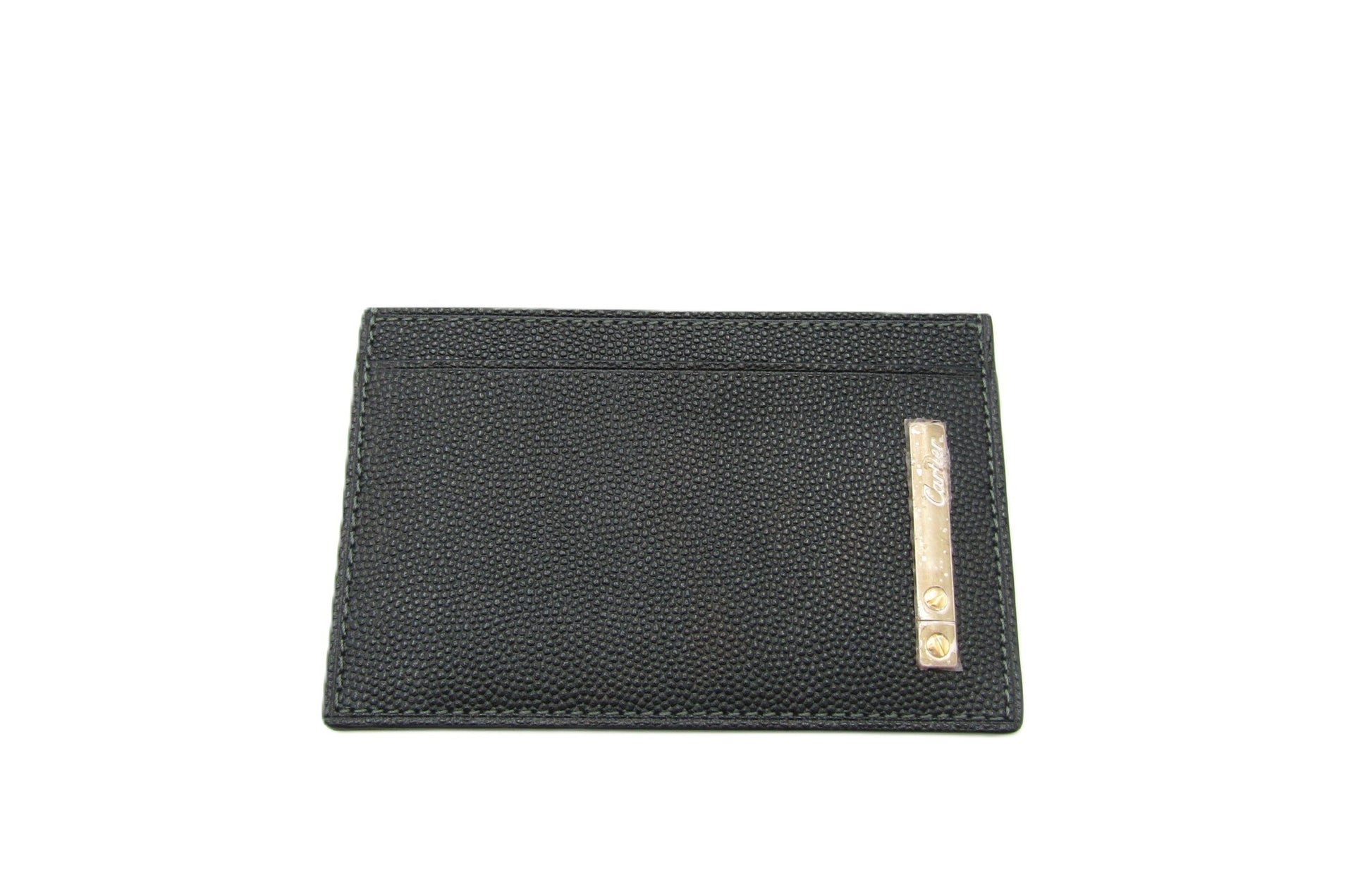 Cartier Card Holder, Black Leather, Card Case, Pass Case, Business Card Case