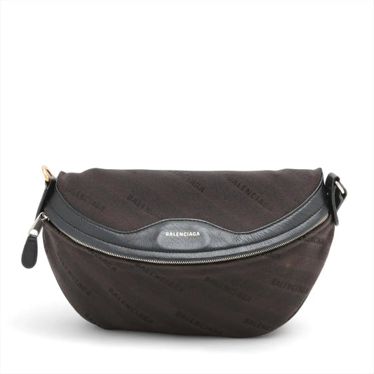 BALENCIAGA Souvenir XS Canvas and Leather Body Bag, Black, 518163 Shoulder Bag