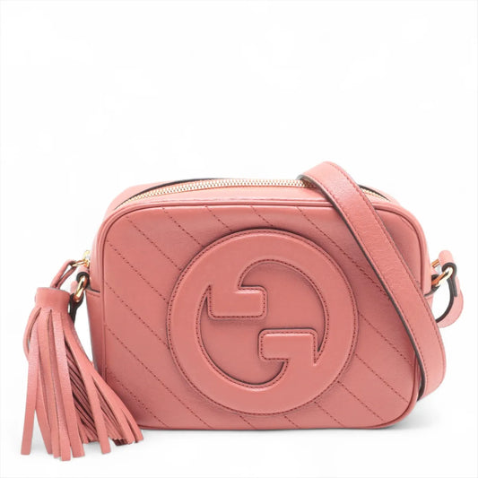 GUCCI Blondie Leather Shoulder Bag, Pink, 742360, Box and Bag Included