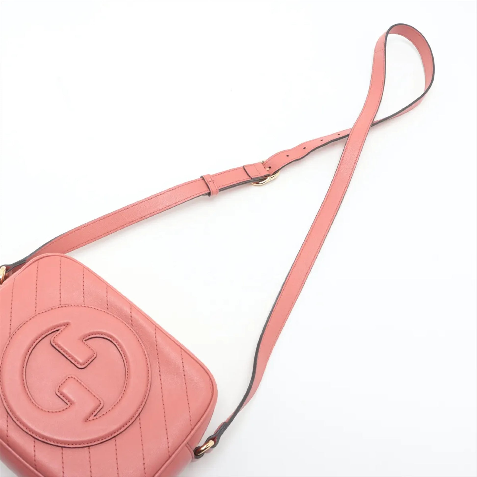 GUCCI Blondie Leather Shoulder Bag, Pink, 742360, Box and Bag Included