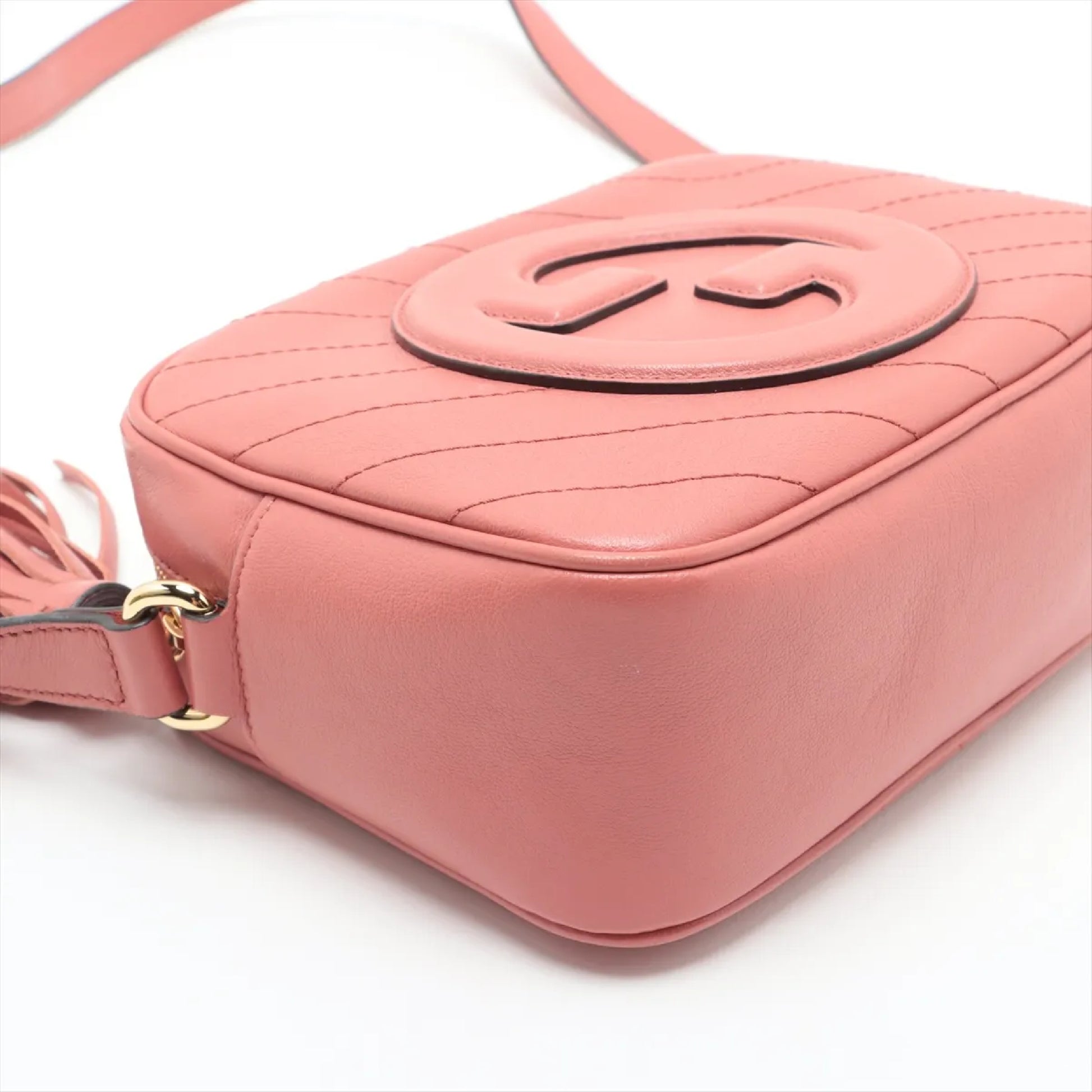 GUCCI Blondie Leather Shoulder Bag, Pink, 742360, Box and Bag Included