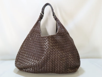 BOTTEGA VENETA Intrecciato Leather Shoulder Bag in Black 