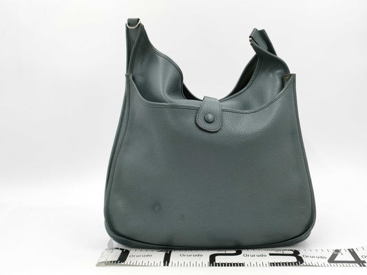 HERMES Evelyn III TGM Taurillon Clemence Cobalt Silver Hardware P Stamp Shoulder Bag