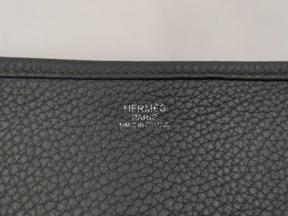 HERMES Evelyn III TGM Taurillon Clemence Cobalt Silver Hardware P Stamp Shoulder Bag