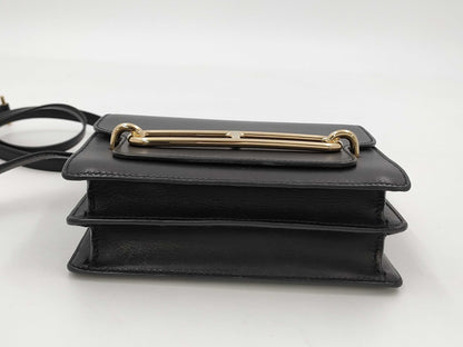 HERMES Sac Lauris Mini Evercolor Black GD Hardware Y Stamp Shoulder Bag