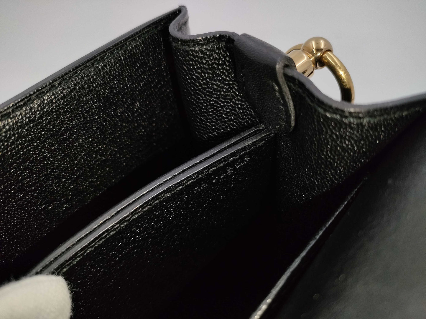 HERMES Sac Lauris Mini Evercolor Black GD Hardware Y Stamp Shoulder Bag