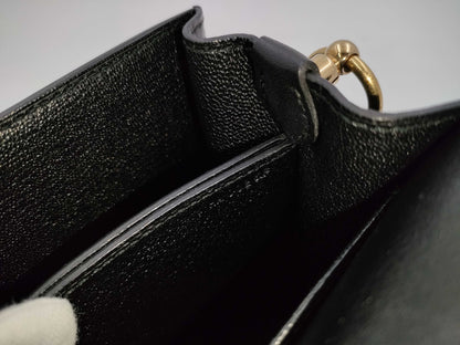HERMES Sac Lauris Mini Evercolor Black GD Hardware Y Stamp Shoulder Bag