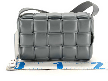 BOTTEGA VENETA Intrecciato Padded Cassette Maxi Intrecciato Lambskin Gray Shoulder Bag