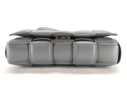 BOTTEGA VENETA Intrecciato Padded Cassette Maxi Intrecciato Lambskin Gray Shoulder Bag