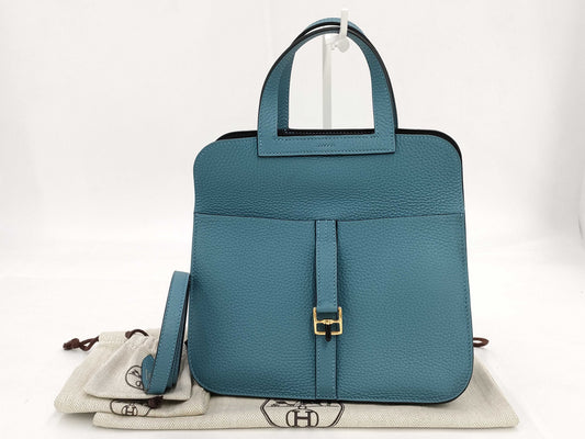HERMES Arzan 25 Verso Shoulder Bag in Taurillon Clemence Leather, New Blue Jean Leather, Caban, GD Hardware, B Stamp