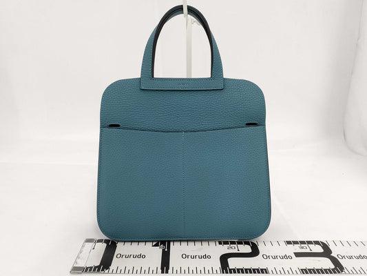 HERMES Arzan 25 Verso Shoulder Bag in Taurillon Clemence Leather, New Blue Jean Leather, Caban, GD Hardware, B Stamp