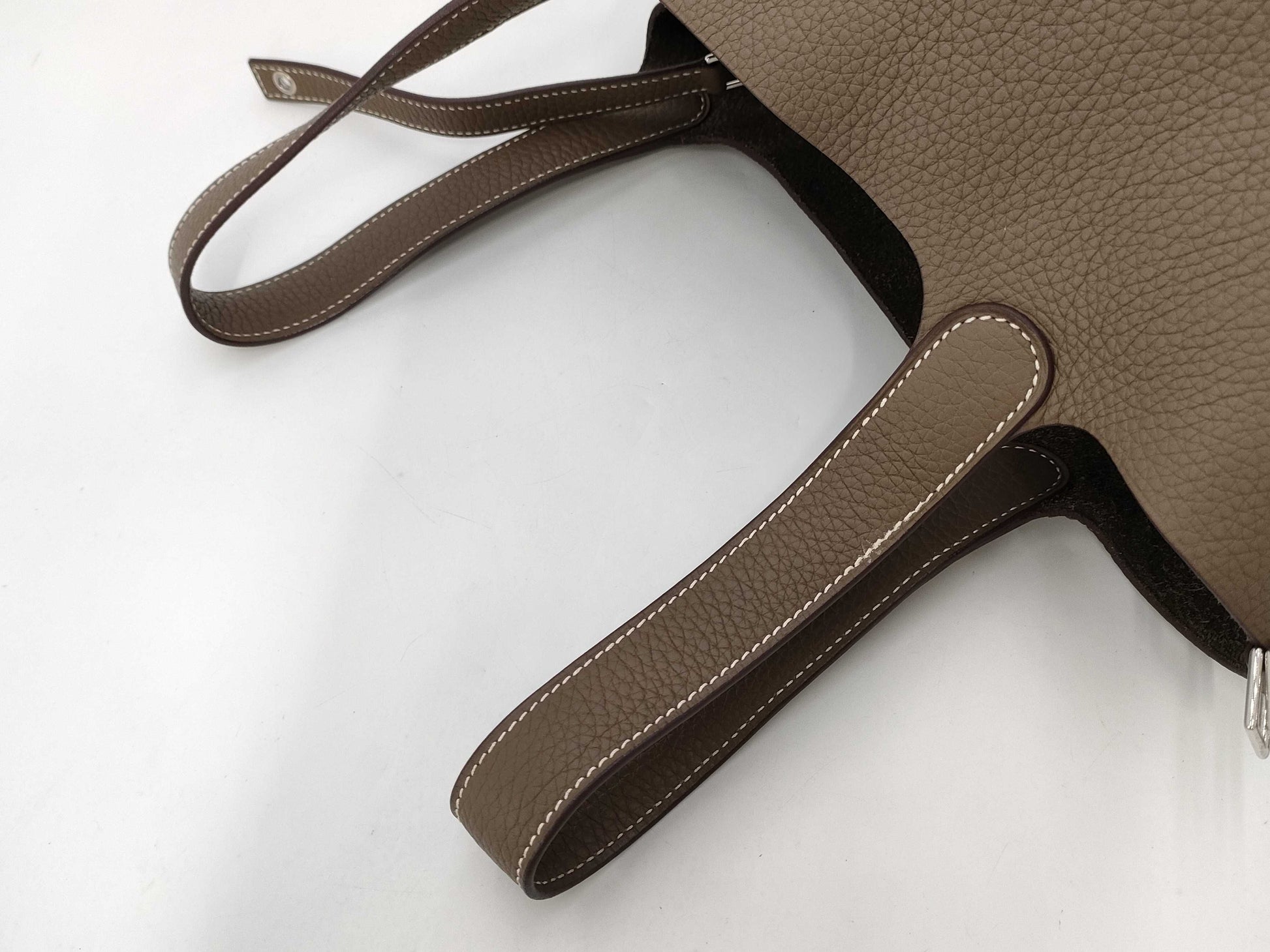 HERMES Picotin Lock MM Taurillon Clemence Tote Bag with ETOUPE C Stamp