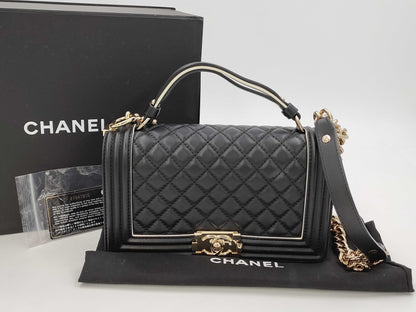 CHANEL Lambskin Boy Chain Shoulder Bag, No. 27
