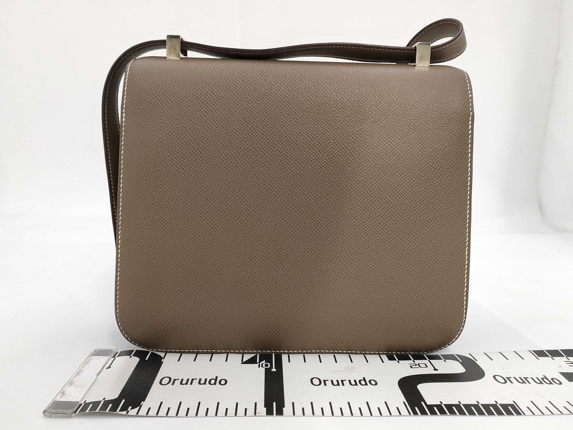 HERMES Constance Epsom Silver Constance Series A Stamp Shoulder Bag