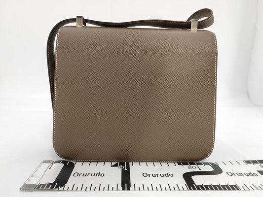 HERMES Constance Epsom Silver Constance Series A Stamp Shoulder Bag