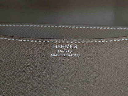 HERMES Constance Epsom Silver Constance Series A Stamp Shoulder Bag