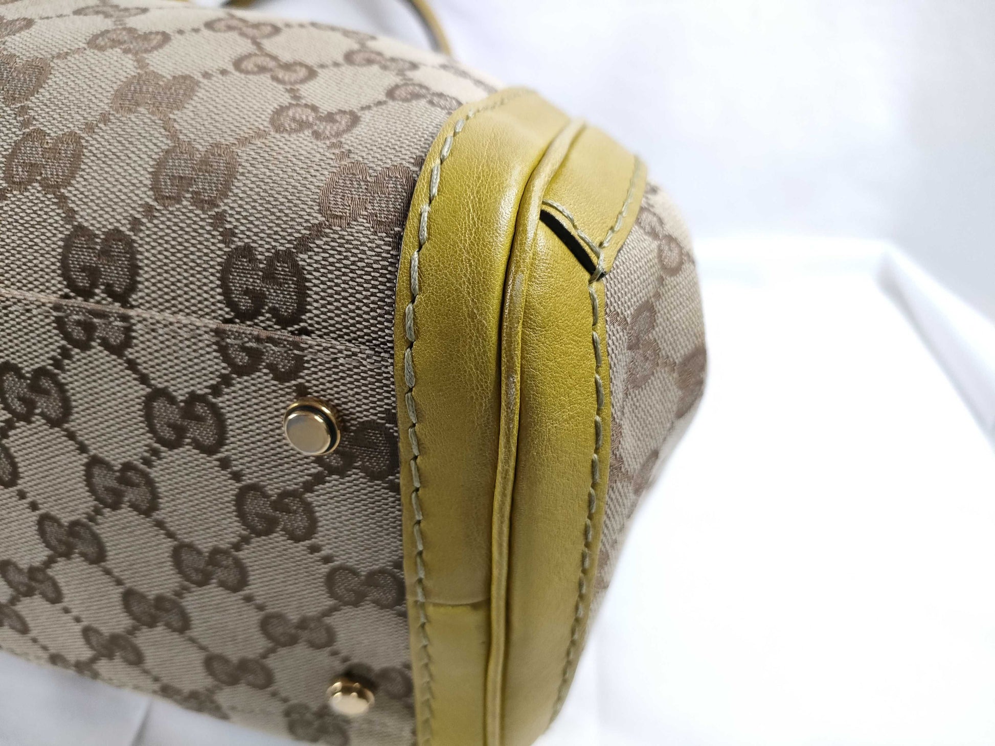 GUCCI GG Canvas Running Tote Bag Yellow