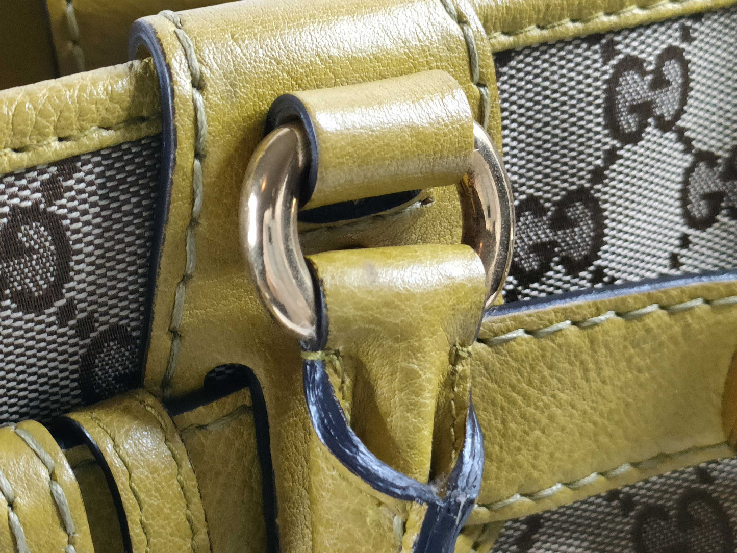GUCCI GG Canvas Running Tote Bag Yellow