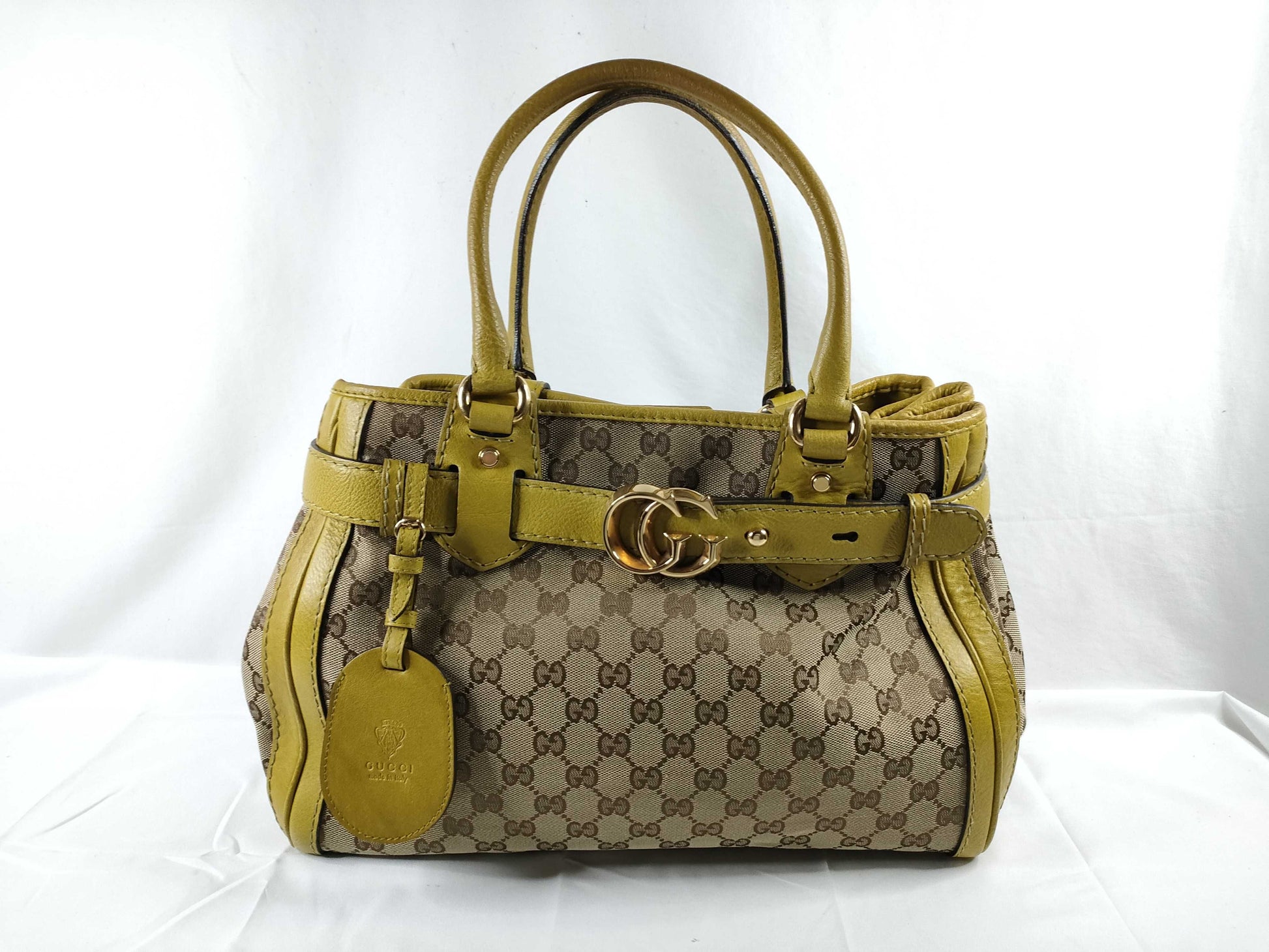 GUCCI GG Canvas Running Tote Bag Yellow