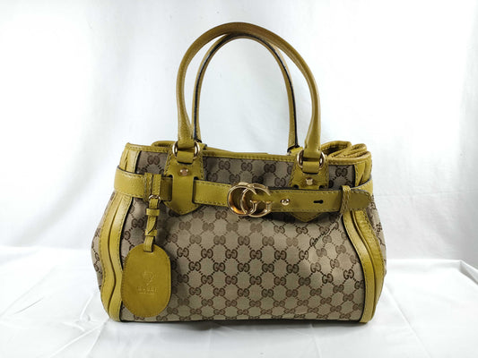 GUCCI GG Canvas Running Tote Bag Yellow