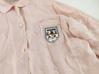 Miu Miu Miu Pajama Shirt, Size Small, Pink