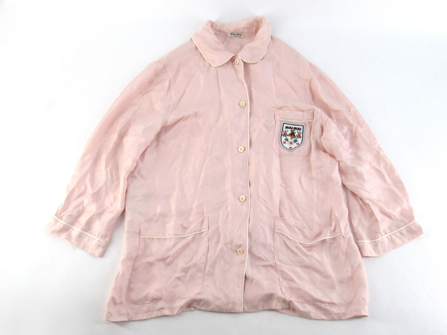 Miu Miu Miu Pajama Shirt, Size Small, Pink