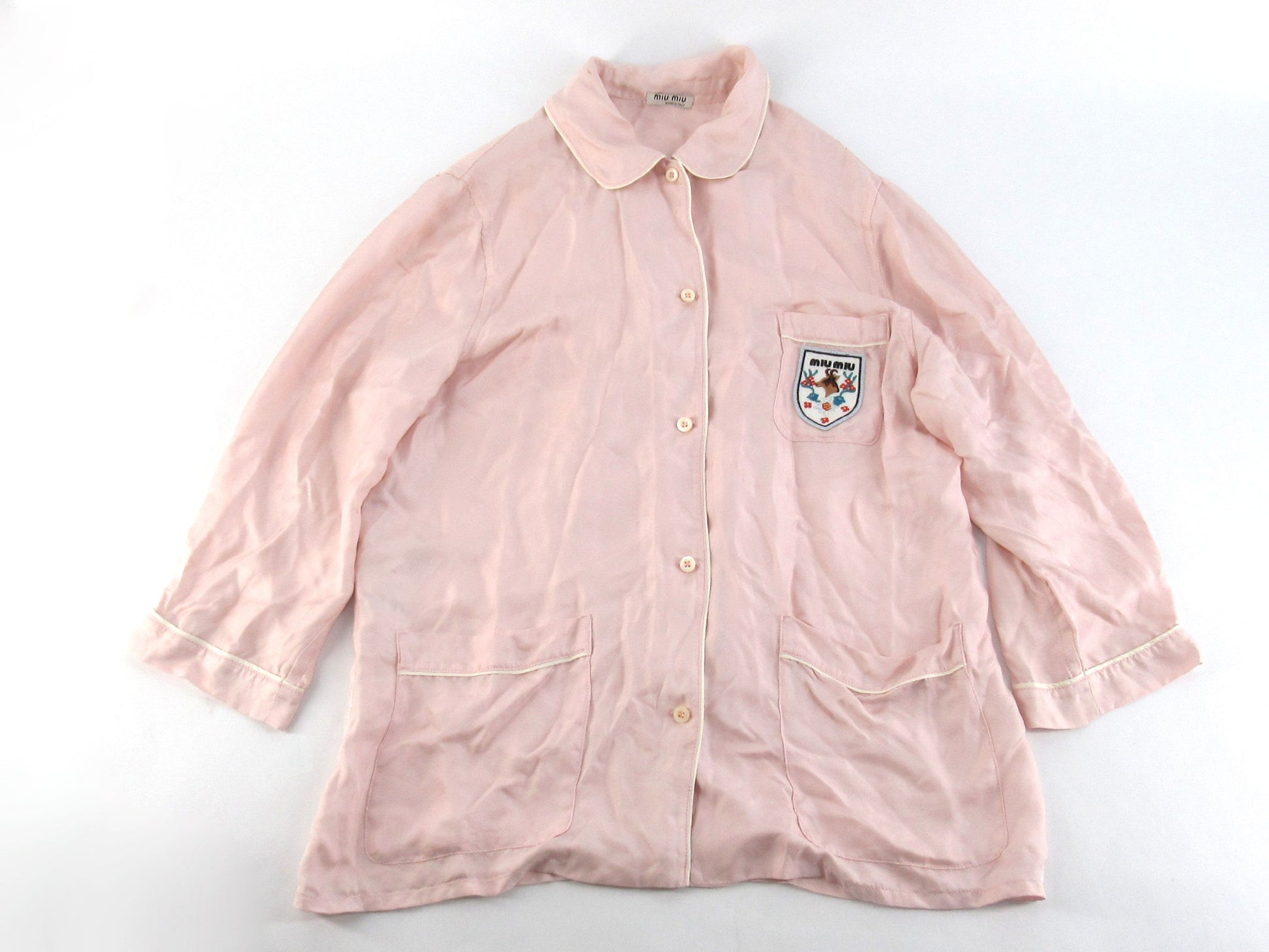 Miu Miu Miu Pajama Shirt, Size Small, Pink