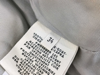 HERMES Women's Biker Jacket, Size 34, Ice Blue Goatskin
