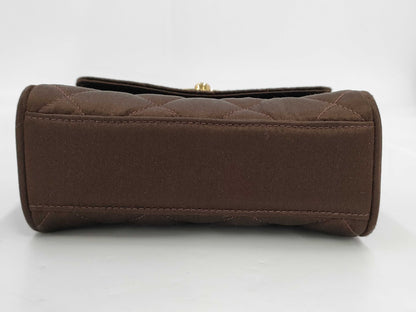 CHANEL Satin Brown Shoulder Bag