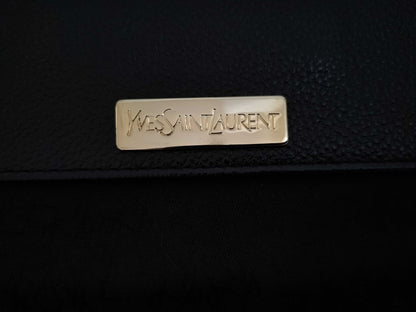 Yves Saint Laurent Cassandra Shoulder Bag in Black Leather