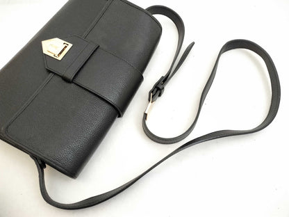 Yves Saint Laurent Cassandra Shoulder Bag in Black Leather