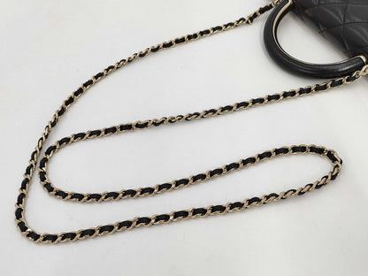 CHANEL CHANEL Lamb Matelasse Chain Black Shoulder Bag with Serial Number