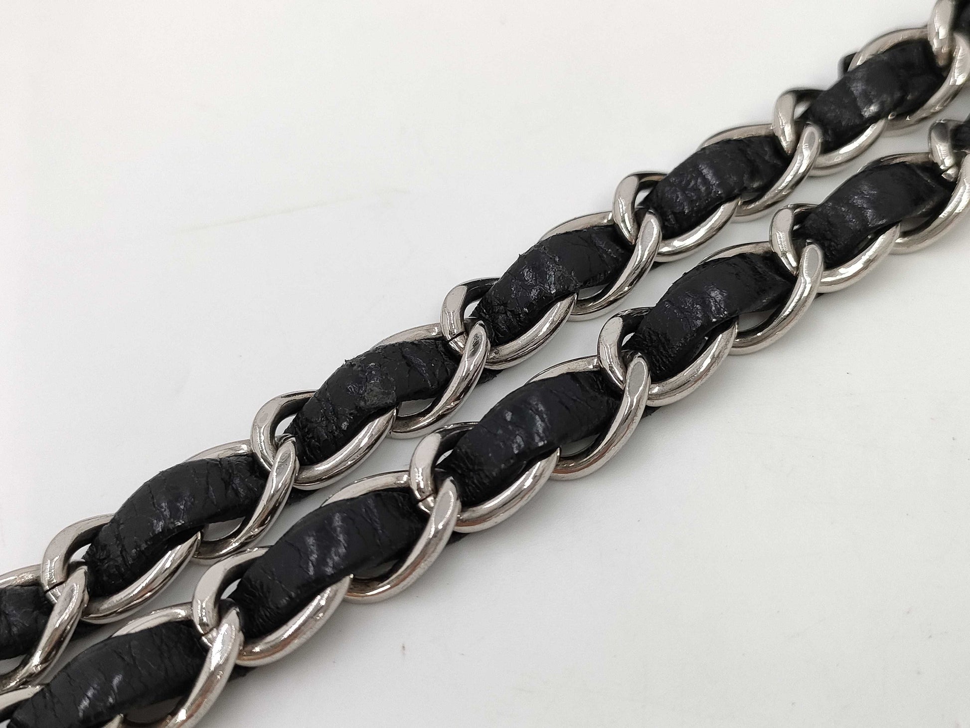 CHANEL CHANEL Matelasse 23 Lambskin Chain Shoulder Bag in Black with Silver Hardware